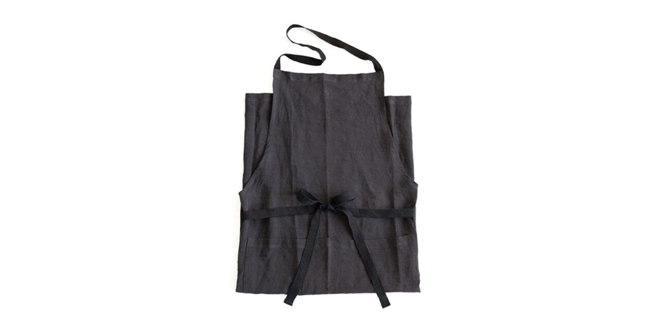 d Multi-purpose Linen Apron with Pockets,Chacol gray, large image number 0