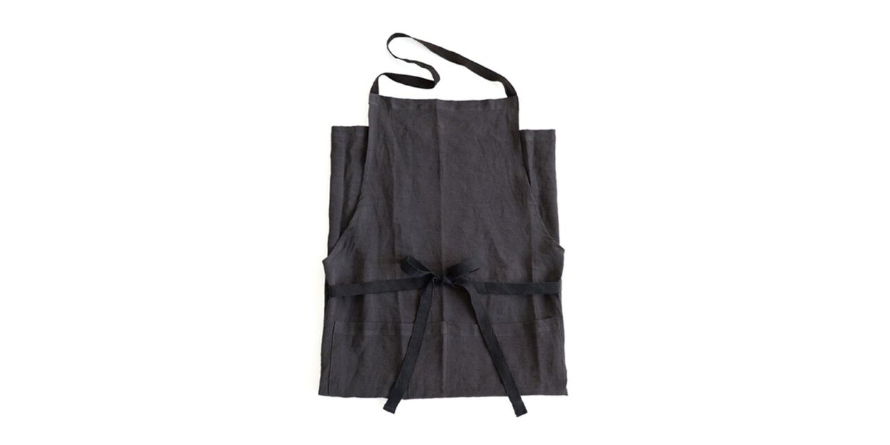 Multi-purpose Linen Apron with Pockets,Chacol gray, large image number 0