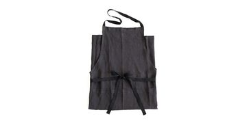 d Multi-purpose Linen Apron with Pockets,Chacol gray, small image number 0