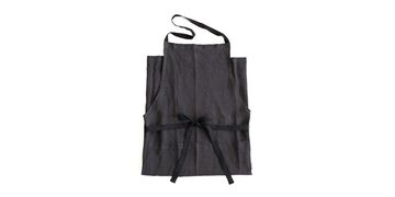 Multi-purpose Linen Apron with Pockets,Chacol gray, small image number 0