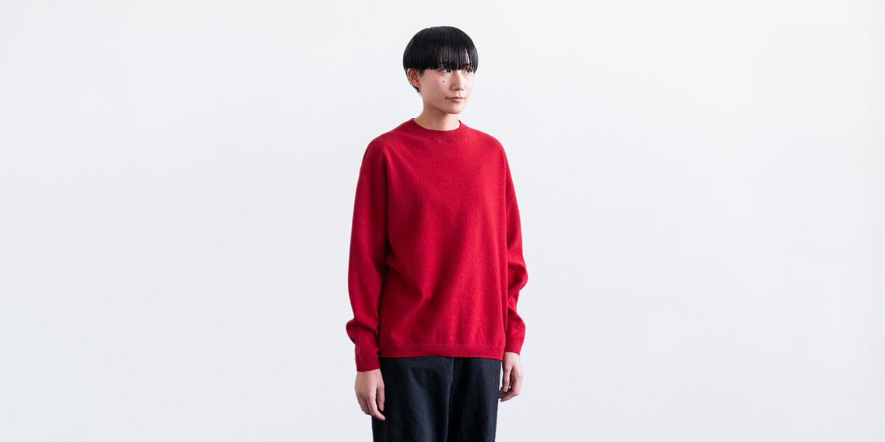 Wool Crewneck Sweater,Red, large image number 1