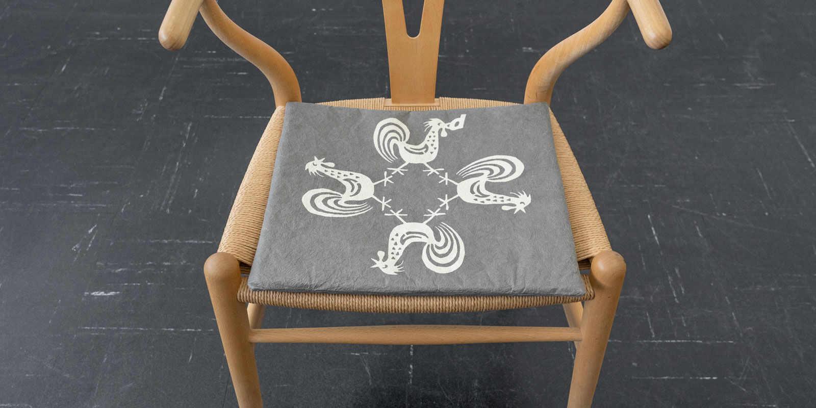 Keijusha Washi Square Chair Cushion D DEPARTMENT Original pattern
