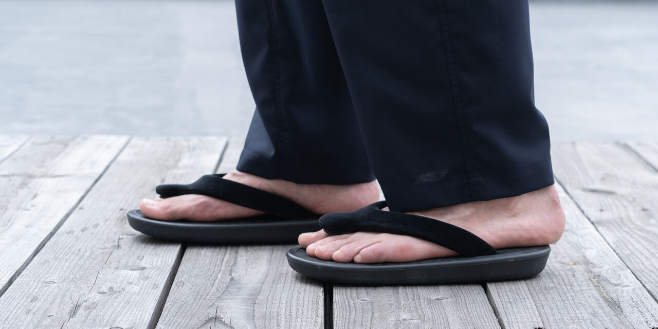 OJOJO 01 / Black Strap / Artificial Leather Insole,Black, large image number 6