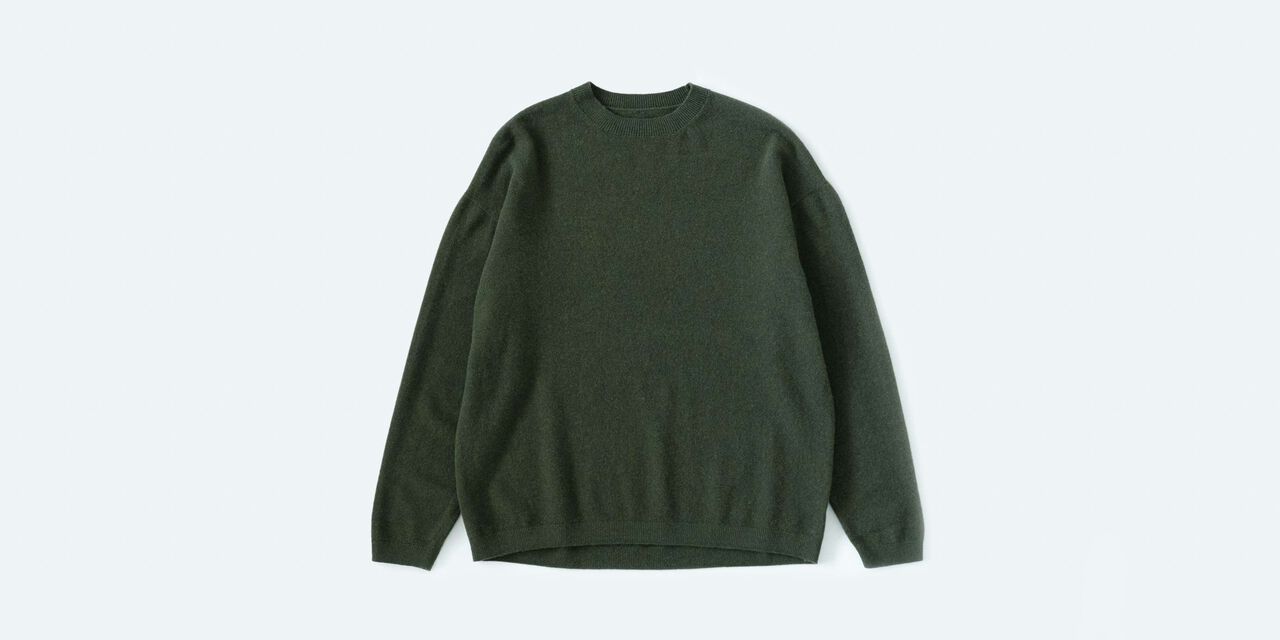CREW NECK WOOL SWEATER 다크 그린 S,다크 그린, large image number 0