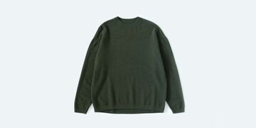 CREW NECK WOOL SWEATER 다크 그린 S,다크 그린, small image number 0