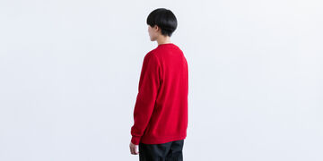 Wool Crewneck Cardigan,Red, small image number 3