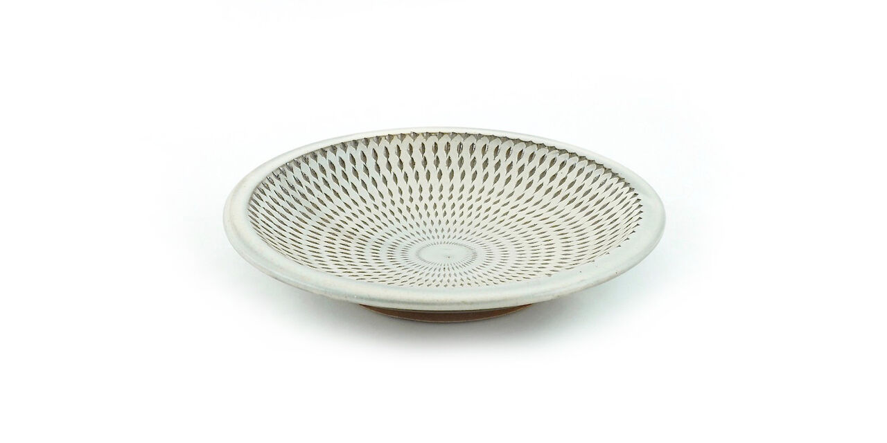Tetsuzo Ota Pottery Ceramic Plate 6 Inch White,, large image number 1