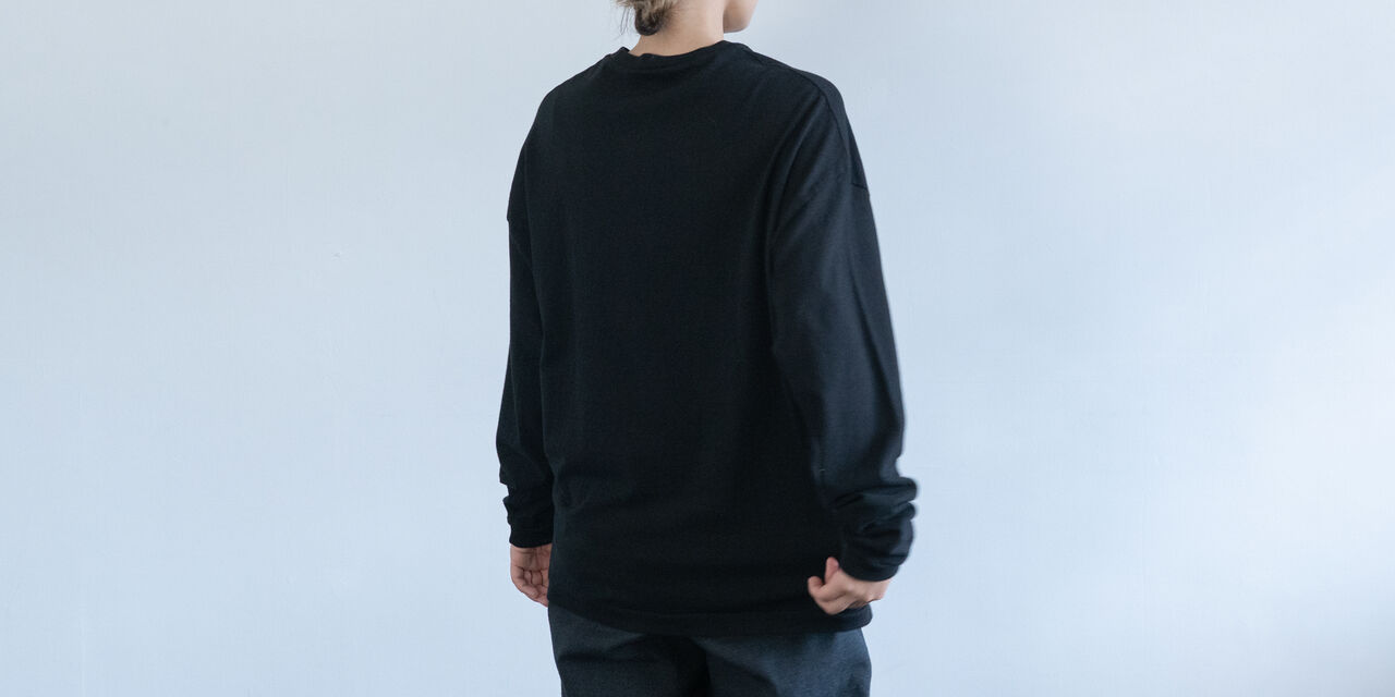 CREW NECK T SHIRT 블랙 M,Black, large image number 2