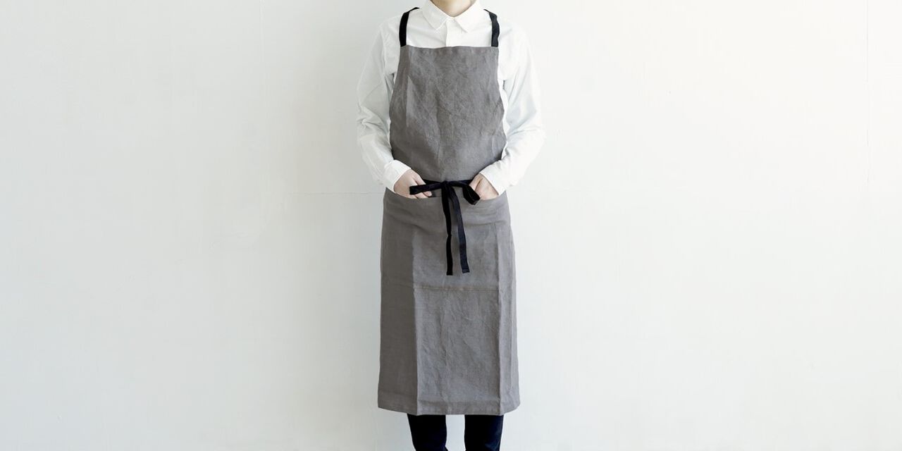 Multi-purpose Cotton Apron with Pockets,White, large image number 1