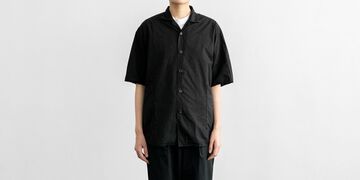 사이드 포켓 셔츠 (염축가공) 블랙 M,Black, small image number 1