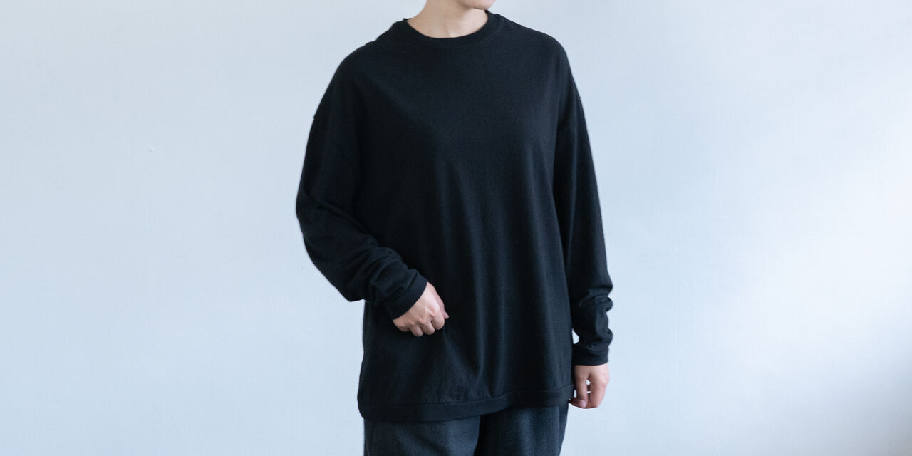 CREW NECK T SHIRT 블랙 S,Black, large image number 1