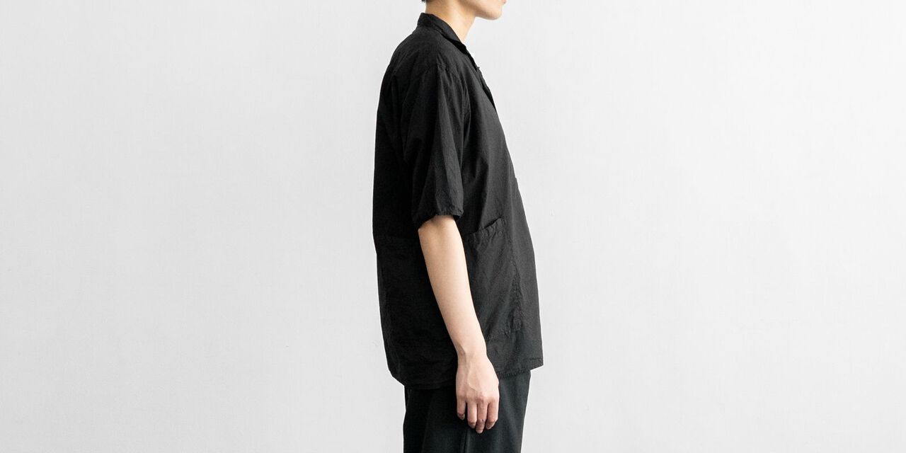 사이드 포켓 셔츠 (염축가공) 블랙 M,Black, large image number 2