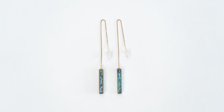 Maki-e Lacquer Art Earrings SHI U RADEN" Chain"